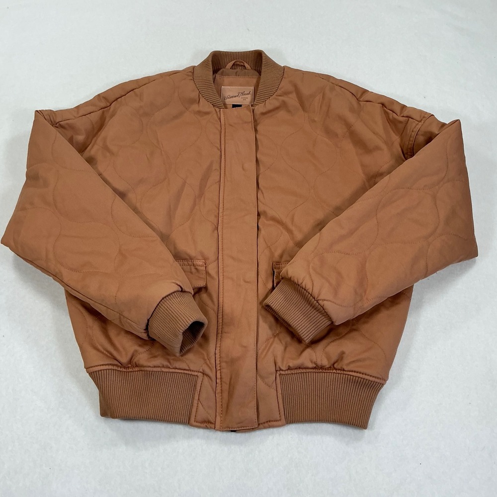 Universal Thread Quilted Bomber Jacket Clay Brown XS RN17730 VN1083275